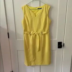 Ellen Tracy Dresses | Ellen Tracy Yellow Tie Front Sheath Dress | Color: Yellow | Size: 12 | Vmorse8385'S Closet